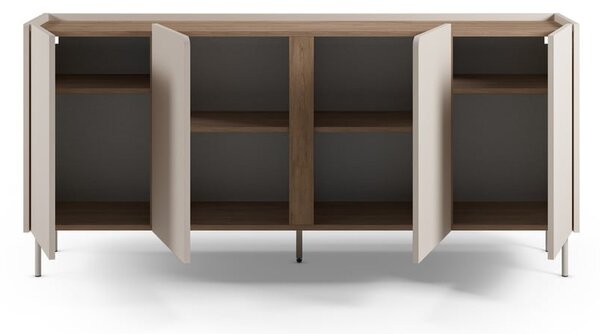 Кремаво-естествен скрин от декор от дъб 180x82x40 cm Lucile – Marckeric