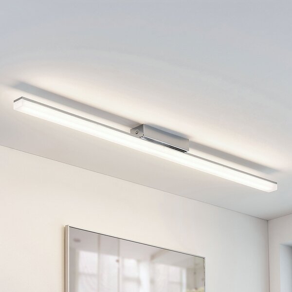 Lindby LED осветление за баня Levke, 100 cm, с възможност димиране, IP44, Затъмняване, Бял, Баня, Метал, Модерен