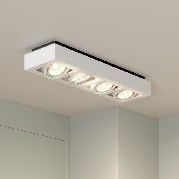 Arcchio Прожектор за таван Ronka, 65 cm, 4 светлини, бял, GU10, Затъмняване, Бял, Дневна/трапезария, Метал, Модерен