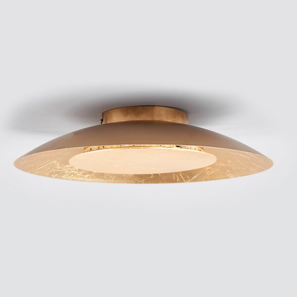 Lindby LED осветление за таван Keti, Ø 35 cm, златисто, кръгло, метал, Злато / месинг, Коридор, Метал, Модерен, Кръгла стена