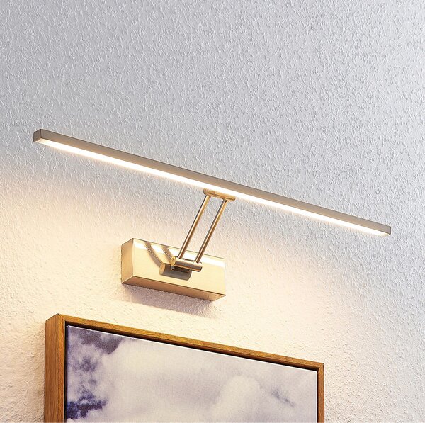 Lucande Thibaud LED лампа за картина, никел, 51,4 cm, Сив, Дневна/трапезария, Метал, Модерен