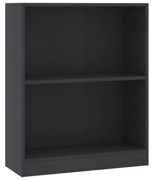 VidaXL Етажерка за книги, сива, 60x24x76 см, инженерно дърво