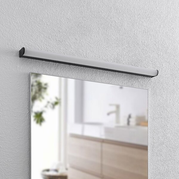Lindby Ulisan LED стенно осветление за баня, кръгло, 88,8 cm, Черен, Баня, Метал, Модерен