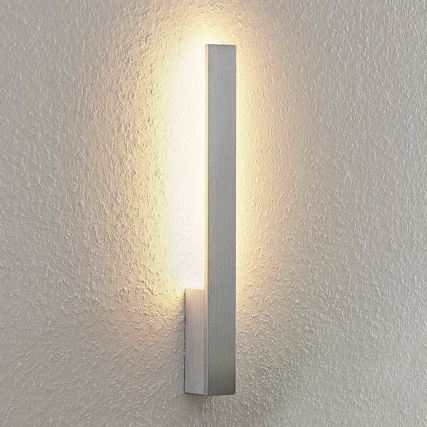 Arcchio LED осветление за стена Ivano, височина 43 cm, матиран алуминий, Металик, Коридор, Алуминий, Модерен