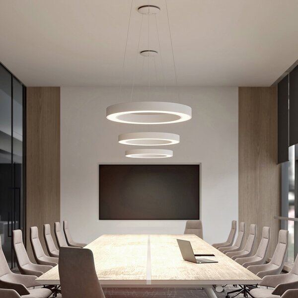 Arcchio Sharelyn LED висящо осветително тяло, 80 cm, Затъмняване, Бял, Кухня, Алуминий, Модерен