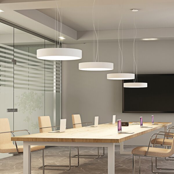 Arcchio LED висяща лампа Noabelle, Ø 60 cm, бяла, метал, Затъмняване, Бял, Кухня, Метал, Модерен