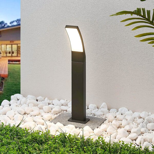 Lindby Ilvita LED стенна лампа, 60 cm, антрацит, метал, IP54, Черен, Алуминий, Модерен