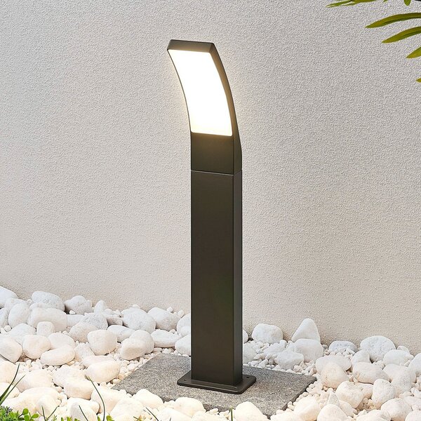 Lindby Ilvita LED стенна лампа, 60 cm, антрацит, метал, IP54, Черен, Алуминий, Модерен