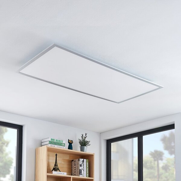 Lindby LED осветление за таван Zento, 120 cm, сребристо, 4 000 K, Металик, Кухня, Пластмаса, Модерен