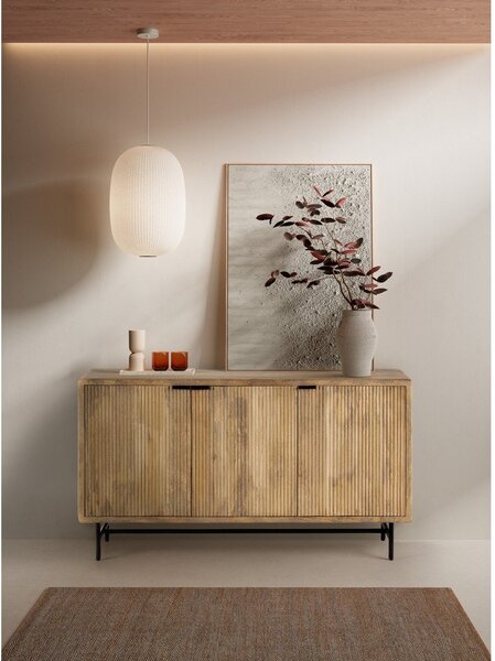 Скрин от масивно манго в естествен цвят 150x85x40 cm Mundra – MOME