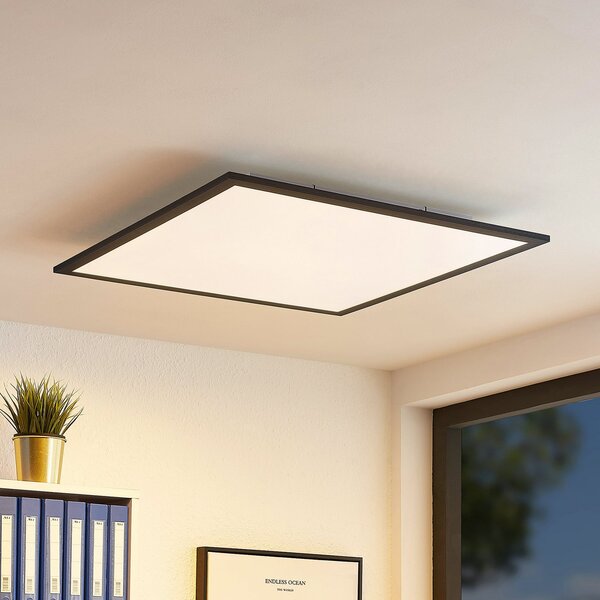 Lindby LED панел Nelios, 62 x cm, CCT, черен, метал, Затъмняване, Черен, Кухня, Пластмаса, Модерен