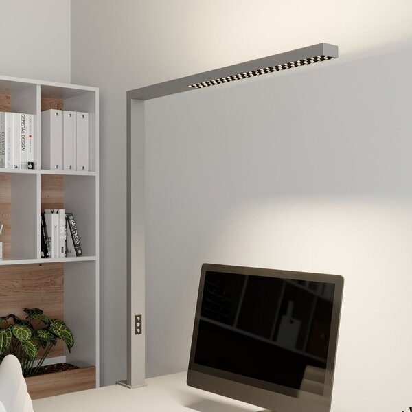 Arcchio LED лампа за офис Jolinda, сребриста, метална, с възможност димиране, Затъмняване, Сив, кабинет / офис, Алуминий, Модерен, Маса бюро