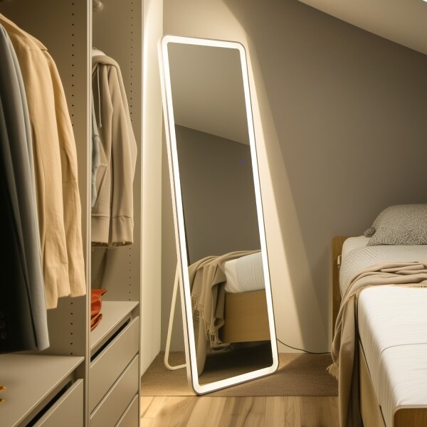 Brilagi - Стоящо огледало ELEGANZA LED/42W/230V 160x50 cm IP44 CRI 90 димируемо + CCT