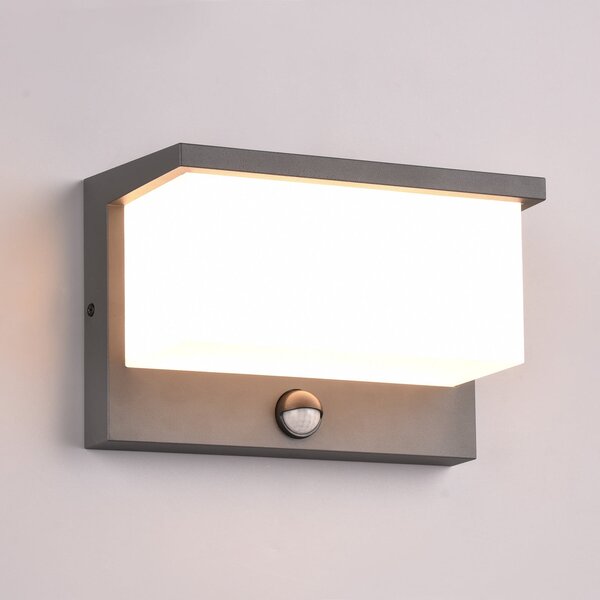 Trio Lighting LED външно стенно осветление Nestos, сензор за движение, IP54, Черен, Метал, Модерен