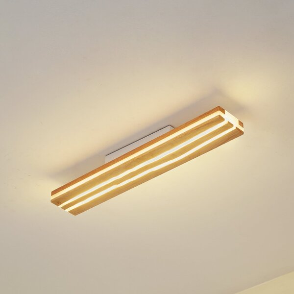 Lucande LED осветление за таван Silja, дърво, 100 cm, 3000K, Дърво, Дневна/трапезария, Дървесина, Модерен