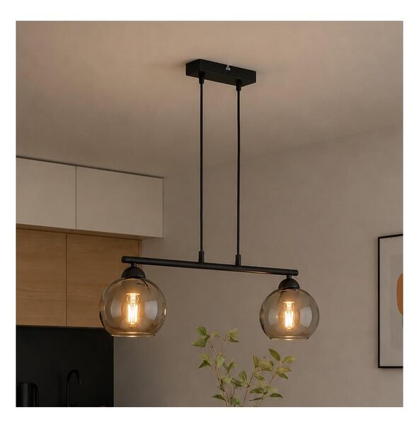 Brilagi - Полилей на кабел DIOR 2xE27/60W/230V черно/димно сиво