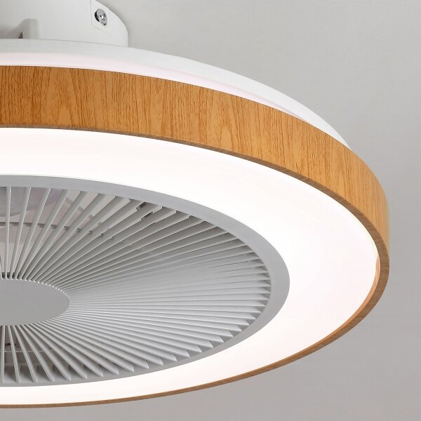 BRILAGI - LED димируем таванен вентилатор LED/38W/230V 50 см бял/кафяв + дистанционно управление