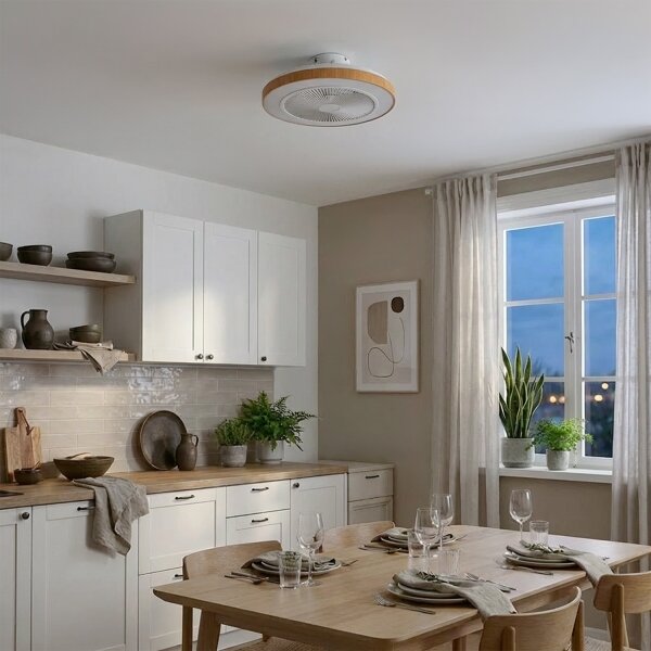 BRILAGI - LED димируем таванен вентилатор LED/38W/230V 50 см бял/кафяв + дистанционно управление