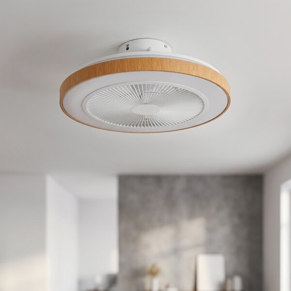 BRILAGI - LED димируем таванен вентилатор LED/38W/230V 50 см бял/кафяв + дистанционно управление