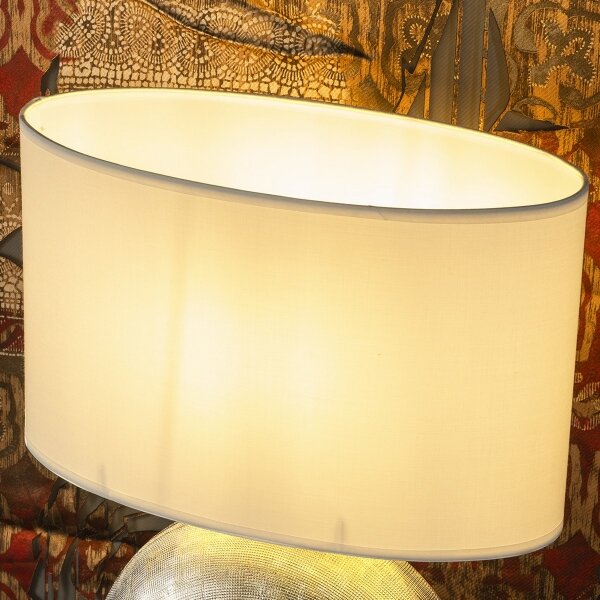 ONLI - Настолна лампа CERAMICA 1xE27/15W/230V 51 cm сребриста/бяла