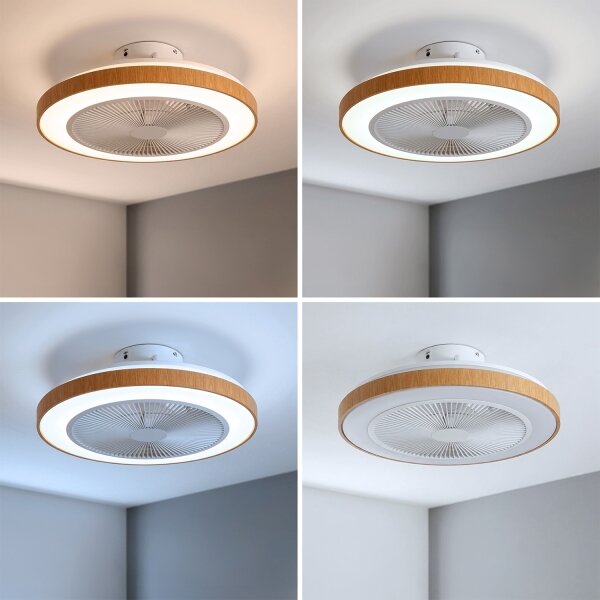 BRILAGI - LED димируем таванен вентилатор LED/38W/230V 50 см бял/кафяв + дистанционно управление