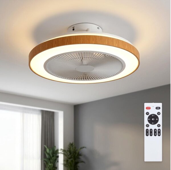 BRILAGI - LED димируем таванен вентилатор LED/38W/230V 50 см бял/кафяв + дистанционно управление