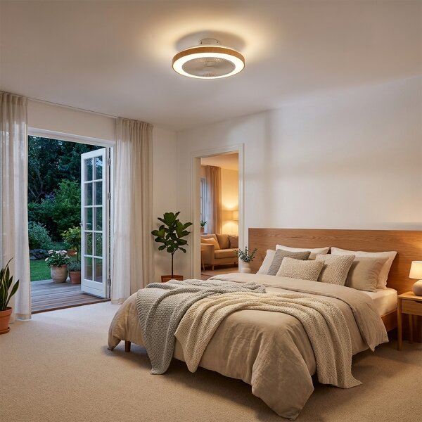 BRILAGI - LED димируем таванен вентилатор LED/38W/230V 50 см бял/кафяв + дистанционно управление