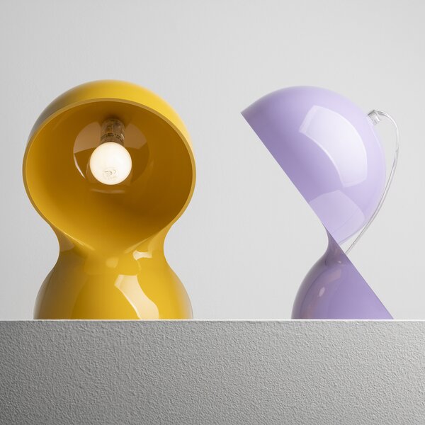 Artemide настолна лампа Dalú, лавандула, височина 26 cm, пластмаса, Лилав, Дневна/трапезария, Пластмаса, Дизайн