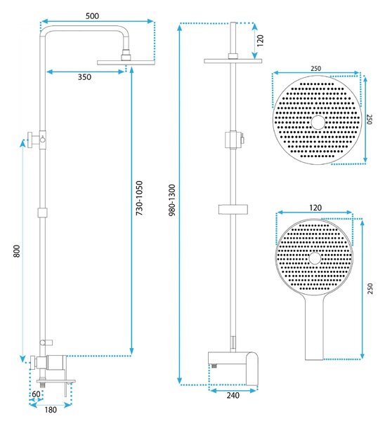 Комплект за душ REA AVALON Titanium