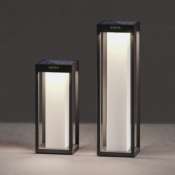 KLEWE LED соларна лампа RADIA MAXI MOON, антрацит, 50 cm, IP65, Черен, Алуминий, Модерен, Соларно осветление