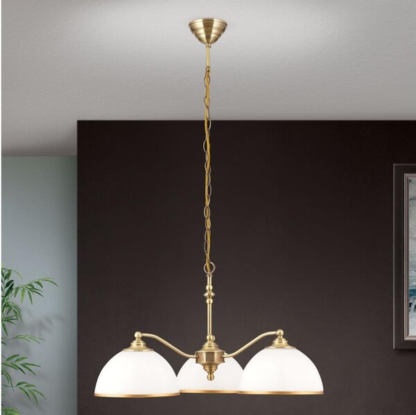 Orion LU 1838/3 - Пендел OLD LAMP 3xE27/40W/230V бял/бронзов