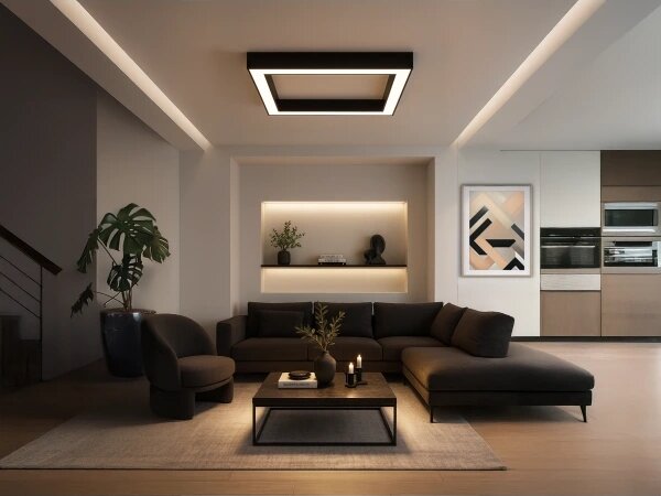 LED таванен панел LED/130W/230V 3000/4000/6500K 100x100 cm черен
