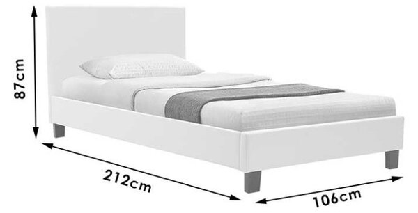 Единично легло 100x200 см Nevil 141 Бял мат