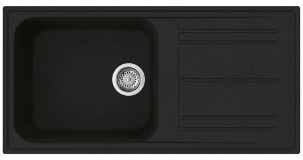 Кухненска мивка Smeg LZ150A2, 100 см, Материал против надраскване, Лесен за почистване, Черен