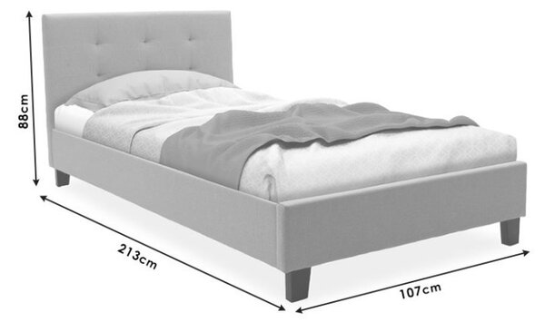 Единично легло 100x200 см Магo 9912 Тъмен сив