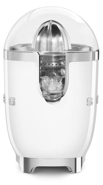 Електрическа цитрус преса Smeg CJF11WHEU, 70 W, Антикапкова система, Противоплъзгаща се основа, Бял