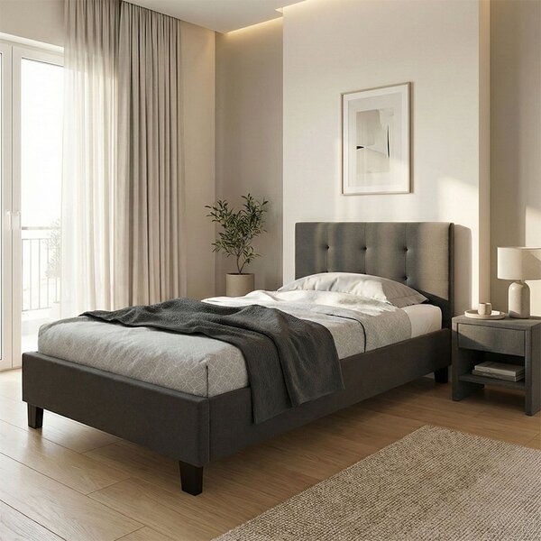 Единично легло 100x200 см Магo 9912 Тъмен сив