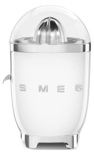 Електрическа цитрус преса Smeg CJF11WHEU, 70 W, Антикапкова система, Противоплъзгаща се основа, Бял