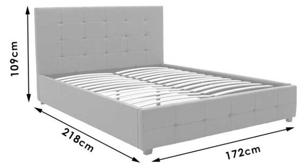 Двойно легло с място за съхранение 160x200 см Рои 145 Бял мат