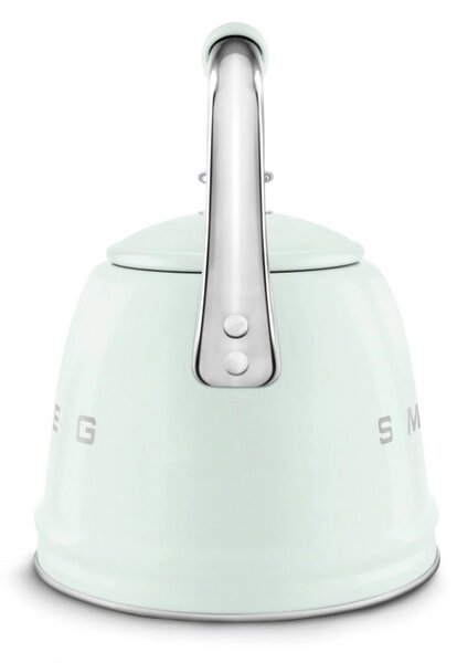 Свирещ чайник Smeg CKLW2001PG, 2.3 л, Индукция, Ненагряваща се дръжка, Стомана, Пастелно зелен