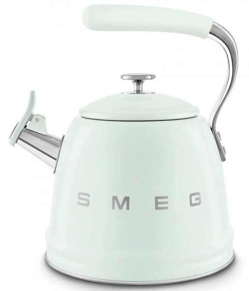 Свирещ чайник Smeg CKLW2001PG, 2.3 л, Индукция, Ненагряваща се дръжка, Стомана, Пастелно зелен