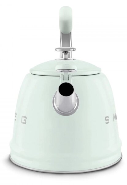 Свирещ чайник Smeg CKLW2001PG, 2.3 л, Индукция, Ненагряваща се дръжка, Стомана, Пастелно зелен