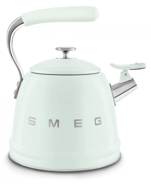 Свирещ чайник Smeg CKLW2001PG, 2.3 л, Индукция, Ненагряваща се дръжка, Стомана, Пастелно зелен