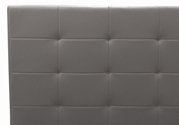Двойно легло Roi от еко кожа PU с място за съхранение матово сиво 173x219x110 cm 160x200 cm