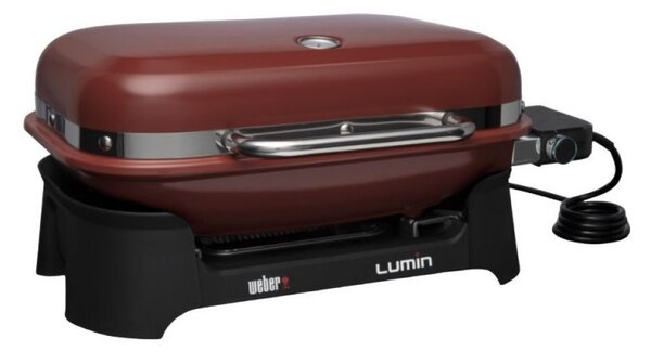 Електрическо барбекю Weber Lumin Compact WB91040979DL, 2200W, 315C MAX, Емайлирани с порцелан чугунени скари, Червен