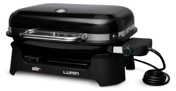 Електрическо барбекю Weber Lumin WB92010979DL, 2200W, 315C, 49x33 см, Емайлирани с порцелан чугунени скари, Автентичен барбекю вкус, Черен