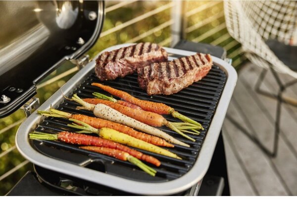 Електрическо барбекю Weber Lumin Compact WB91040979DL, 2200W, 315C MAX, Емайлирани с порцелан чугунени скари, Червен