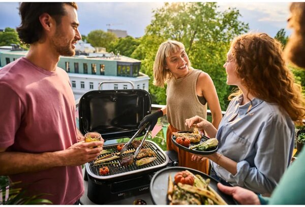 Електрическо барбекю Weber Lumin WB92010979DL, 2200W, 315C, 49x33 см, Емайлирани с порцелан чугунени скари, Автентичен барбекю вкус, Черен