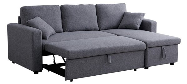 Ъглов диван с място за съхранение Kamore Grey 223x146x85 cm