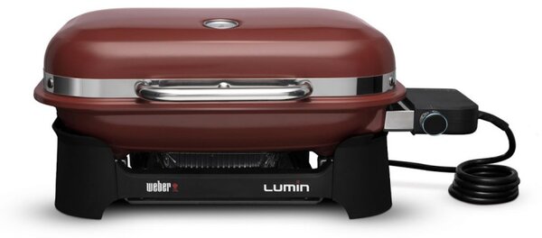 Електрическо барбекю Weber Lumin Compact WB91040979DL, 2200W, 315C MAX, Емайлирани с порцелан чугунени скари, Червен